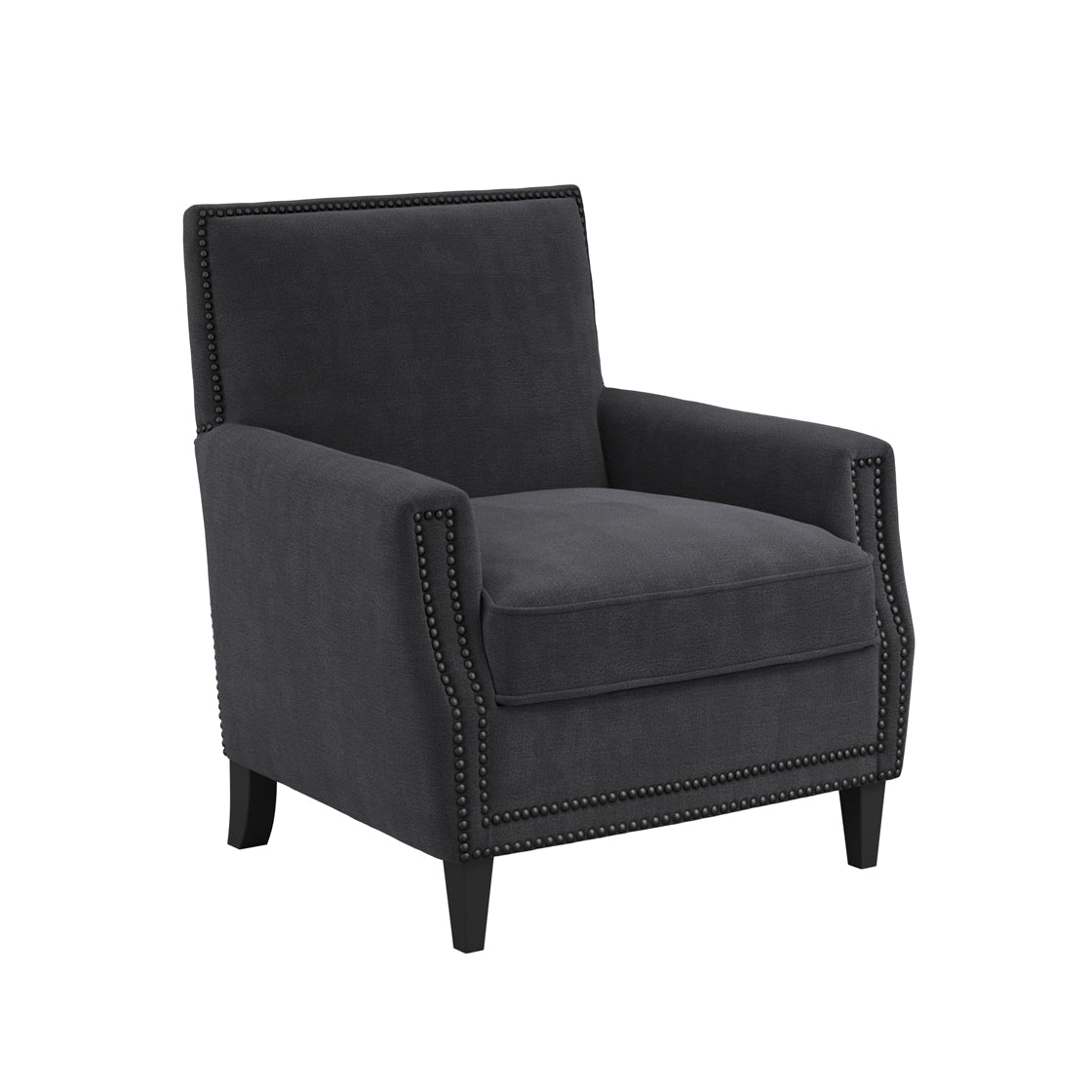Atticus Anthracite Black Fabric Footstool